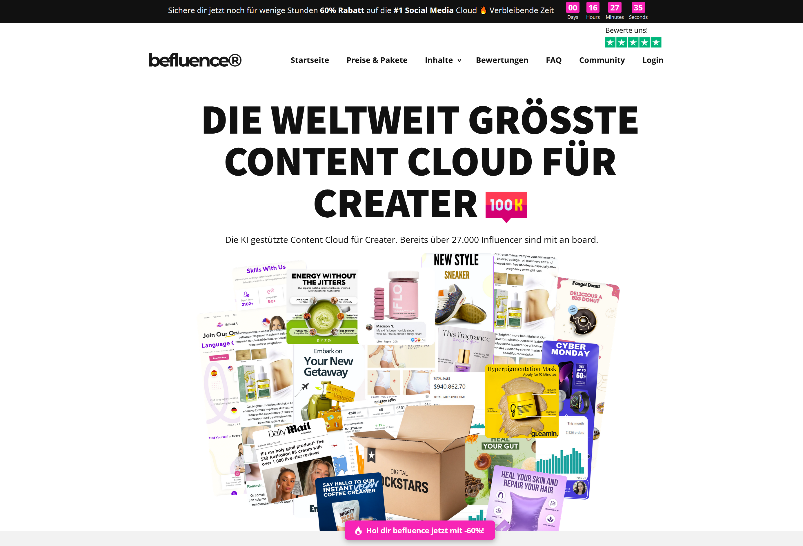 Etablierte KI SaaS Plattform 'befluence.de' (Content Cloud &amp; Influencer Tools)