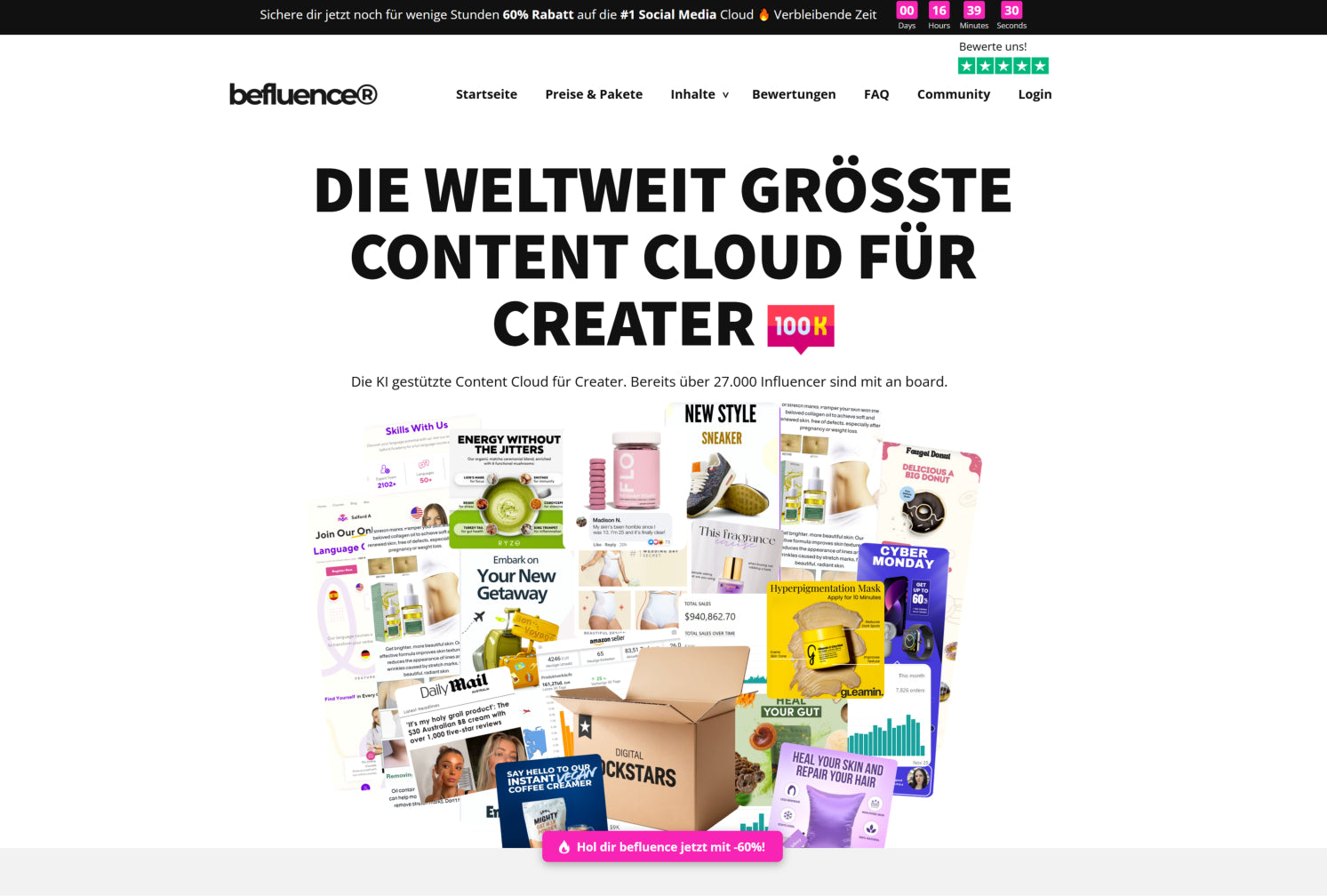 befluence® Studio PRO Rainbow Coconut. Creater Follower Content AI Influencer 70% Affiliate Provision
