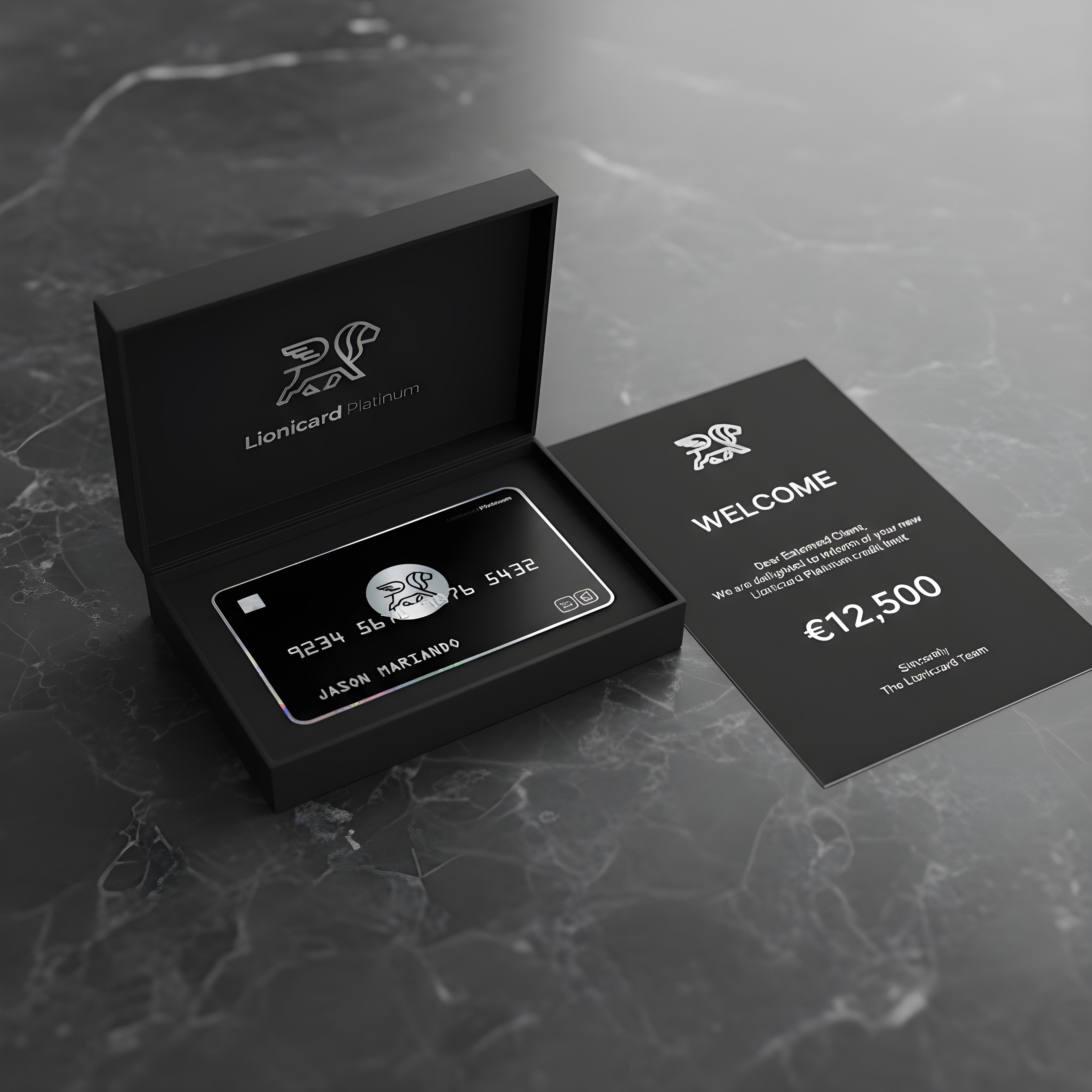 Lioniccard Platinum Priviledge. 12.500€ Limit, 500€ Guthaben. Finance AI 3.1